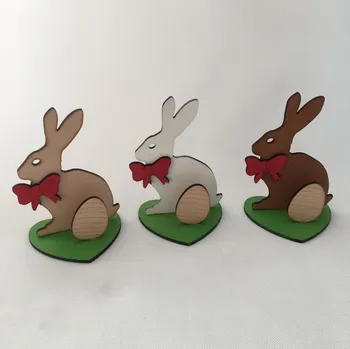 Velikonoční dekorace Dřevěný zajíček 19 cm, 3 barvy Barva: Přírodní