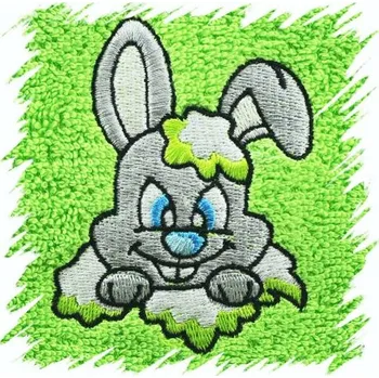 Sprchový závěs Dětský ručník s výšivkou - ZAJÍČEK typ 2