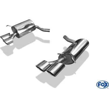 Tlumič výfuku Fox Sportauspuff koncový tlumič výfuku s koncovkou 2x115x85 Typ 32 na obou stranách pro Mercedes třída C 204 s motorem 2.5, 3.0, 3.0 d, 3.5 SLEVA 2%
