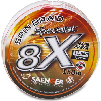 Saenger Šňůra 8 X Specialist Spin Braid 150 m 0,21mm