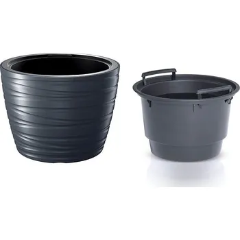 Zahrada Prosperplast Květináč nízký MAZE s vkladem 47,5 cm - barva: antracit