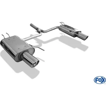 Tlumič výfuku Fox Sportauspuff koncový tlumič výfuku s koncovkou 1x100 Typ 17 na obou stranách pro Honda Accord VII 2003- s motorem 2.4 (CL9) SLEVA 2%