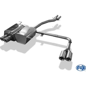 Tlumič výfuku Fox Sportauspuff koncový tlumič výfuku s koncovkou 2x76 Typ 17 na obou stranách pro BMW Z4 E85 s motorem 2.2, 2.5, 3.0 SLEVA 2%