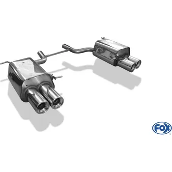 Tlumič výfuku Fox Sportauspuff koncový tlumič výfuku s koncovkou 2x90 Typ 13 na obou stranách pro Mercedes SLK 171 2005- s motorem 1.8, 3.0, 3.5 SLEVA 2%