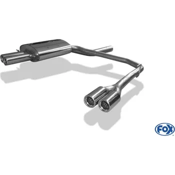 Tlumič výfuku Fox Sportauspuff koncový tlumič výfuku s koncovkou 2x76 Typ 13 na obou stranách pro BMW řada 5 E60 s motorem 2.0 D, 2.5 D, 3.0 d SLEVA 2%