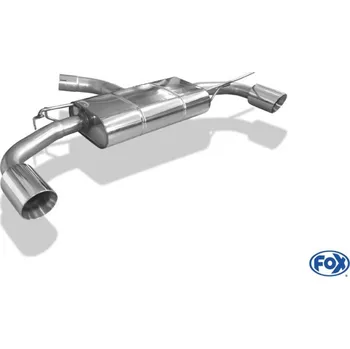 Tlumič výfuku Fox Sportauspuff koncový tlumič výfuku s koncovkou 1x100 Typ 25 na obou stranách pro Volkswagen Golf VII 2017- s motorem 1.0 (DKRF), 1.5, s víceprvkovou ZN SLEVA 2%