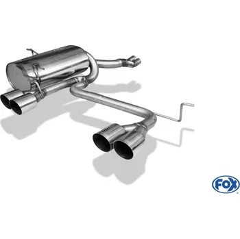 Tlumič výfuku Fox Sportauspuff koncový tlumič výfuku s koncovkami ke středu (M3 look) s koncovkou 4x90mm Typ 14 uprostřed pro BMW řada 3 E46 s motorem 2.0, 2.2, 2.5, 2.8, 3.0 SLEVA 2%