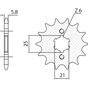 Řetězová sada pro motocykl SUNSTAR PŘEDNÍ ŘETĚZOVÉ KOLO 2076 13 YAMAHA XV 125 VIRAGO '97-'01 (JTF1573.13) (ŘETĚZ 520) (207613JT)