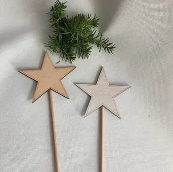 Vánoční dekorace Zápich vánoční hvězdy 10 cm Barva: Přírodní