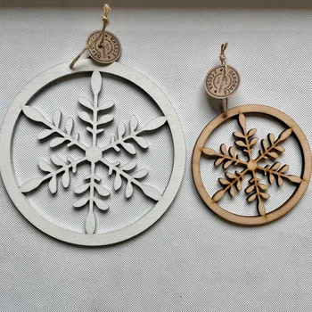 Vánoční dekorace Dřevěné vločka na zavěšení 13 cm a 20 cm, 2 barvy Barva: Bílá, Rozměry: 13 cm