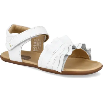 Dívčí sandály Barefoot dětské sandály Tip Toey Joey - Ruffle white bílé Velikost: 33