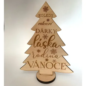 Vánoční dekorace Vánoční stromeček text - 2 velikosti Rozměry: 24 cm Vánoční stromeček