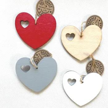 Srdce 7 cm se srdíčkem výřez Barva: Přírodní