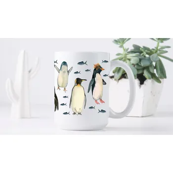 ePiPí Velký keramický hrnek 450 ml - Tučňáci