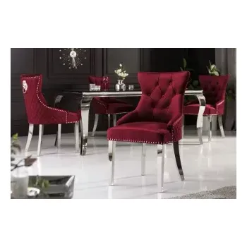 Jídelní židle Židle CASTELO RED (Jídelní židle v sametovém potahu červená.)
