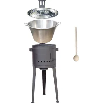 Kempingové nádobí Nerezový kotel 40 L s vysokou kotlinou o průměru 45 cm (žáruvzdorná barva)