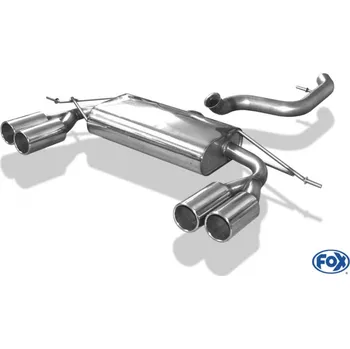 Tlumič výfuku Fox Sportauspuff koncový tlumič výfuku s koncovkou 2x90 Typ 12 na obou stranách pro Volkswagen Tiguan I s motorem 1.4 TSI, 2.0 TFSI SLEVA 2%