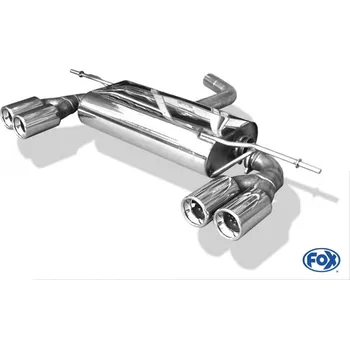 Tlumič výfuku Fox Sportauspuff koncový tlumič výfuku s koncovkou 2x80 Typ 13 na obou stranách pro Seat Leon 1P s motorem 1.2 TSI, 1.4, 1.6, 1.6 TDI, 1.9 TDI, 2.0 FSI, 2.0 TDI SLEVA 2%