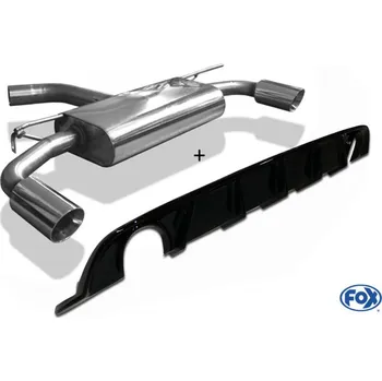 Tlumič výfuku Fox Sportauspuff koncový tlumič výfuku s koncovkou 1x114 Typ 25 na obou stranách pro Volkswagen Golf VII 2017- s motorem 1.0 (DKRF), 1.5, s pevnou ZN, vč. Rieger diff. (černý lesklý) SLEVA 2%
