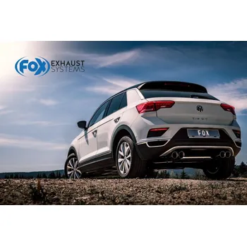 Tlumič výfuku Fox Sportauspuff koncový tlumič výfuku s koncovkou 2x90 Typ 25 na obou stranách pro Volkswagen T-roc 2017- s motorem 1.0 SLEVA 2%