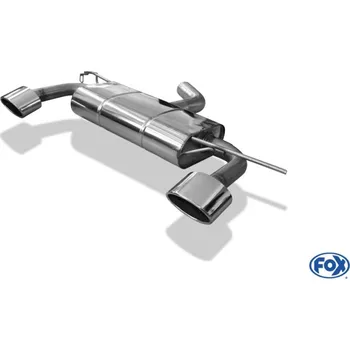 Tlumič výfuku Fox Sportauspuff koncový tlumič výfuku s koncovkou 129x106 Typ 32 na obou stranách pro Volkswagen Scirocco 2008- s motorem 1.4 TSI, 2.0 TDI, průměr výf. vedení 70 mm SLEVA 2%