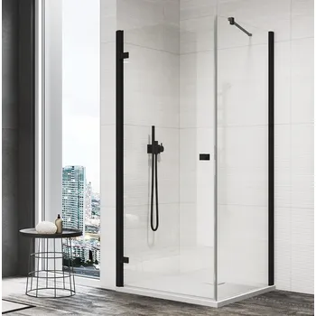 Ronal ANNEA AN1C+ANT sprchový kout čtvercový 80x80 cm Profil: Černá, Sklo: Hladké čiré, Rozměr: 80x80 cm