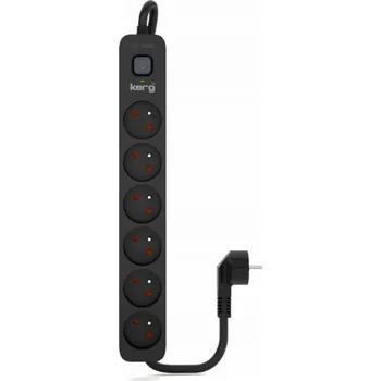 Prodlužovací kabel Napájecí lišta KERG s jističem - 6 zásuvky 16A 1,5m