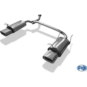 Tlumič výfuku Fox Sportauspuff koncový tlumič výfuku s koncovkou 160x80 Typ 53 na obou stranách pro Hyundai Accent LC s motorem 1.3, 1.5, 1.5 D, 1.6 SLEVA 2%