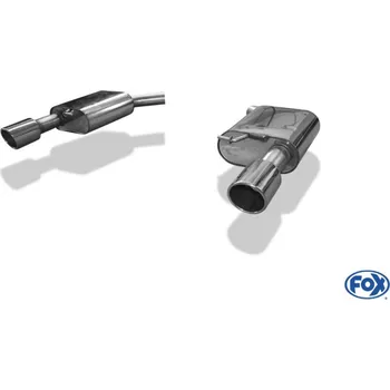Tlumič výfuku Fox Sportauspuff koncový díl výfuku s koncovkou 1x100 Typ 16 na obou stranách pro Audi A6 4G s motorem 3.0 TFSI, Quattro SLEVA 2%