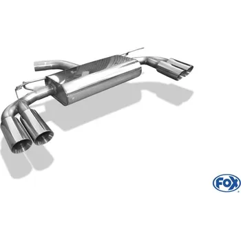 Tlumič výfuku Fox Sportauspuff koncový tlumič výfuku s koncovkou 2x80 Typ 25 na obou stranách pro Audi S3 2012- s motorem 1.8, Limousine s S-Line nebo S3 nárazníkem SLEVA 2%