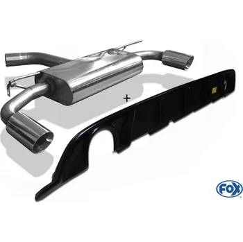 Tlumič výfuku Fox Sportauspuff koncový tlumič výfuku s koncovkou 1x114 Typ 25 na obou stranách pro Volkswagen Golf VII 2017- s motorem 1.0 (DKRF), 1.5, s víceprv. ZN, vč. Rieger diff. (černý matný) SLEVA 2%