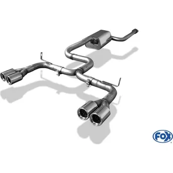 Tlumič výfuku Fox Sportauspuff koncový tlumič výfuku s koncovkou 2x76 Typ 13 na obou stranách pro Volvo V50 s motorem 2.0 SLEVA 2%