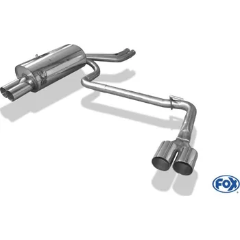 Tlumič výfuku Fox Sportauspuff koncový tlumič výfuku s koncovkou 2x76 Typ 10 na obou stranách pro BMW řada 3 E46 s motorem 2.0, 2.2, 2.5, 2.8, 3.0 SLEVA 2%