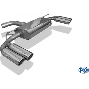 Tlumič výfuku Fox Sportauspuff koncový tlumič výfuku s koncovkou 2x88x74 Typ 32 na obou stranách pro Audi A3 2012- s motorem 1.4 TFSI SLEVA 2%