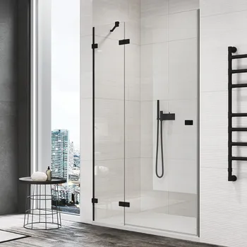 Sprchové dveře Ronal ANNEA AN13W jednokřídlé sprchové dveře 90 cm AN13W G 0900 06 07 + V.ANE.06 Šířka: 900 mm, Profil: Černá, Sklo: Hladké čiré