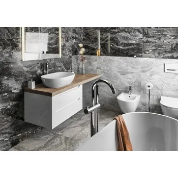 Koupelnový nábytek Sapho Koupelnový set WAVE 80, bílá/dub rover KSET-048