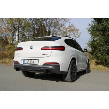 Tlumič výfuku Fox Sportauspuff koncový tlumič výfuku s koncovkou 1x100 Typ 25 černá na obou stranách pro BMW X4 G02 2018- s motorem 2.0 SLEVA 2%