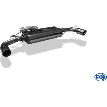 Tlumič výfuku Fox Sportauspuff koncový tlumič výfuku s koncovkou 1x90 Typ 25 na obou stranách pro Volkswagen Golf VI 2009- s motorem 1.8, 2.0 TDI SLEVA 2%