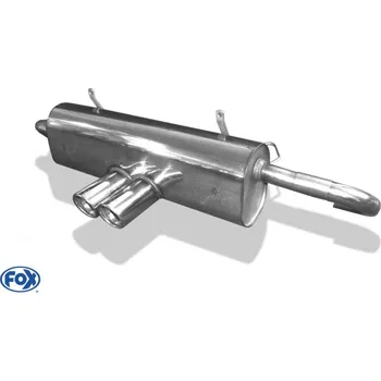 Tlumič výfuku Fox Sportauspuff koncový tlumič výfuku s vývodem uprostřed s koncovkou 2x80 Typ 17 pro Porsche Boxster 986 1999- s motorem 2.7, 3.2 SLEVA 2%