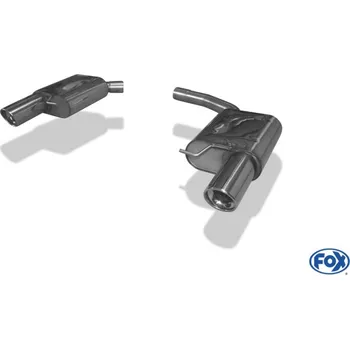 Tlumič výfuku Fox Sportauspuff koncový tlumič výfuku pro jednoduché vedení s koncovkou 1x100 Typ 17 na obou stranách pro Audi A5 Coupe 2007- s motorem 2.0 TFSI, 3.0, 4.2 SLEVA 2%