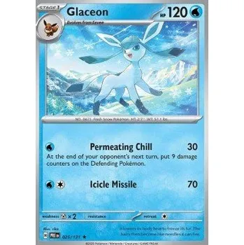 Karetní hra Pokémon PRE 025/131 Glaceon - Prismatic Evolutions Stav: Near Mint, Verze: REVERSE HOLO