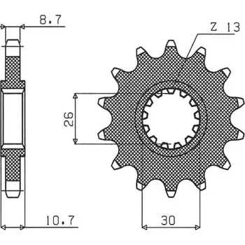 Řetězová sada pro motocykl SUNSTAR PŘEDNÍ ŘETĚZOVÉ KOLO 579 17 YAMAHA FZ1 '06-'14, R1 '04-'14, FJ, XJR (JTF579.17) (ŘETĚZ 530) (57917JT)