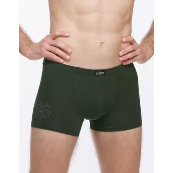 Pánské oblečení GINA pánské boxerky kratší nohavička, šité, s potiskem 73135P lahvová šedobéžová 46/48