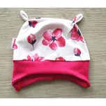 AMÁLKA Elastická čepička jersey, malinový květ Velikost: 56-62