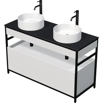 Koupelnový nábytek Intedoor Krios skříňka s 2 umyvadly na desku KR DESK 120D 1Z W A3416