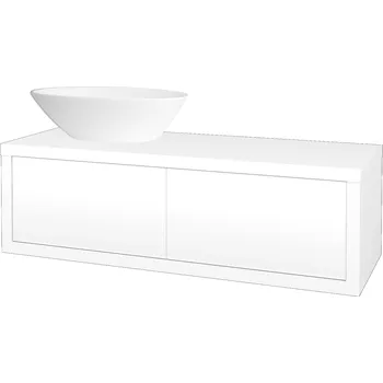 Koupelnový nábytek Dřevojas Koupelnová skříňka s umyvadlem - levá - STORM SZZ2 120 (umyvadlo Triumph)