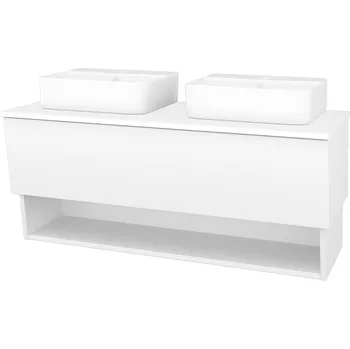 Koupelnový nábytek Dřevojas Koupelnová skříňka s umyvadlem INVENCE SZZO 125 (2 umyvadla Joy 3)