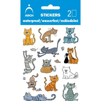 samolepka Samolepky voděodolné Kočky kreslené 10x17cm 959980