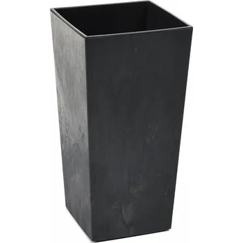 Květináč Plastový květináč Finezia eco beton efekt 300x300 mm, černý beton