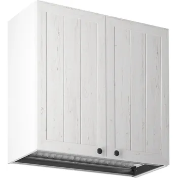 Kuchyňská skříňka Kuchyňská horní skřínka PROWANSJA G80C s odkápavačem, Bílá/Borovice Andersen